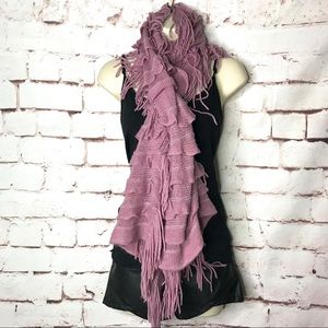 Pink Fringed Women's Scarf
